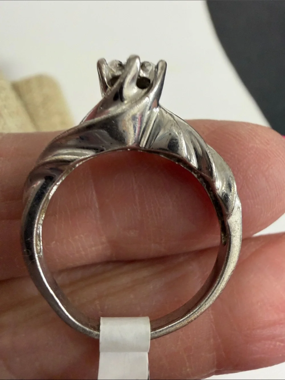 Sterling Silver Women's Diamond Accent Swirl Ring - Silver size 7
